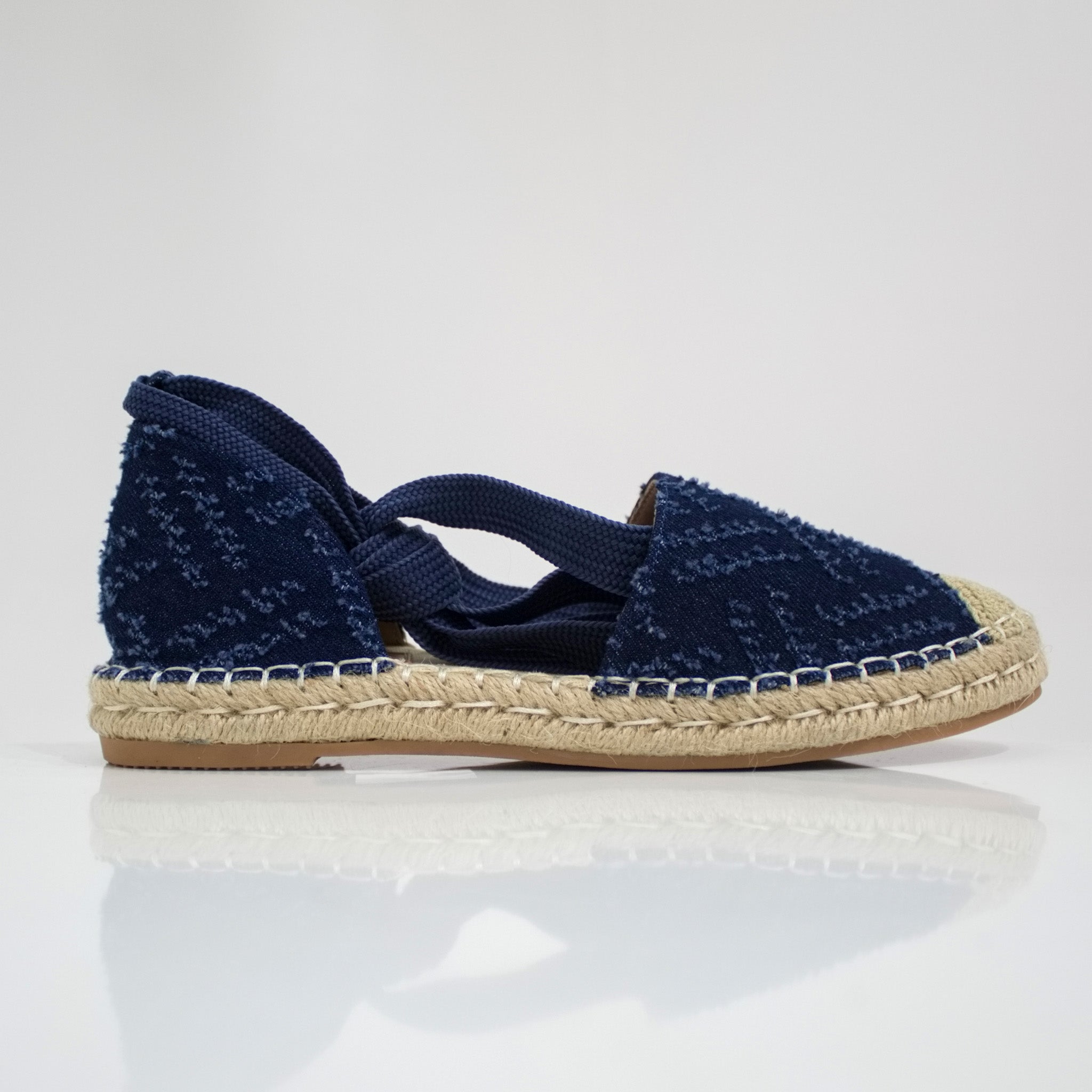 blue espadrille mule 