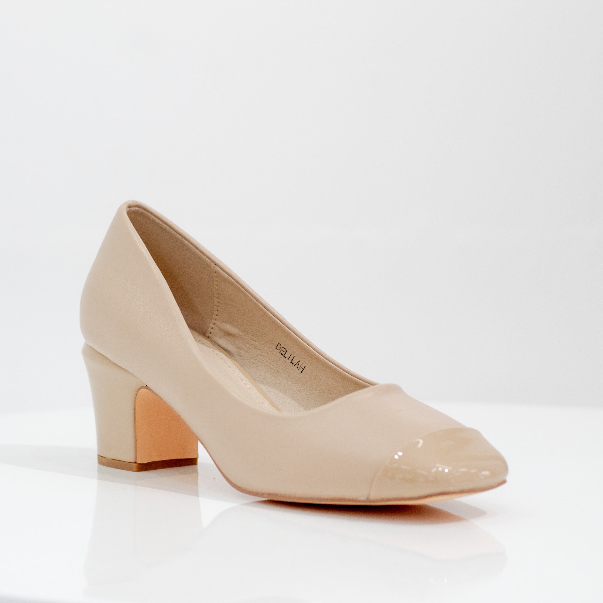 comfy 5cm heel pointy court shoe nude